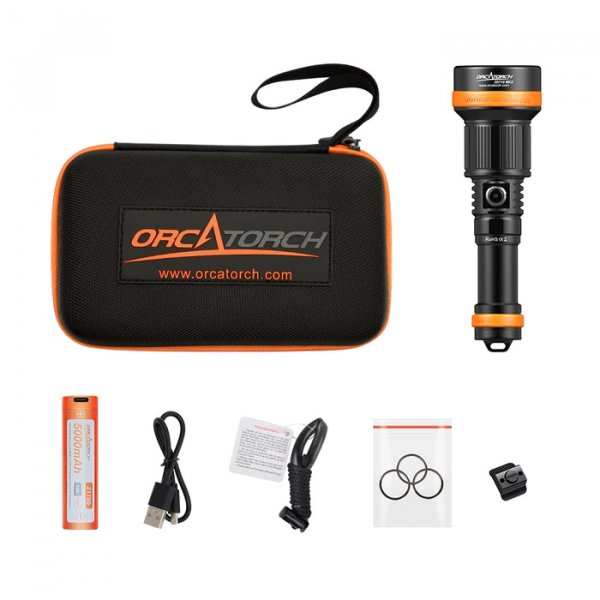 OrcaTorch - ZD710 MK2 - Tauchlampe - 3000 lm - Abstrahlwinkel Einstellbar 4-72 Grad